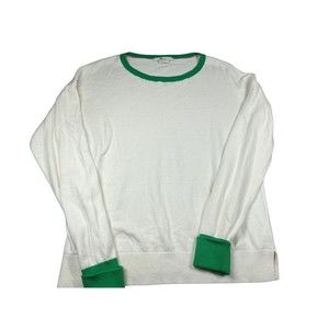 Boden Off White sweater green sleeves size medium pullover